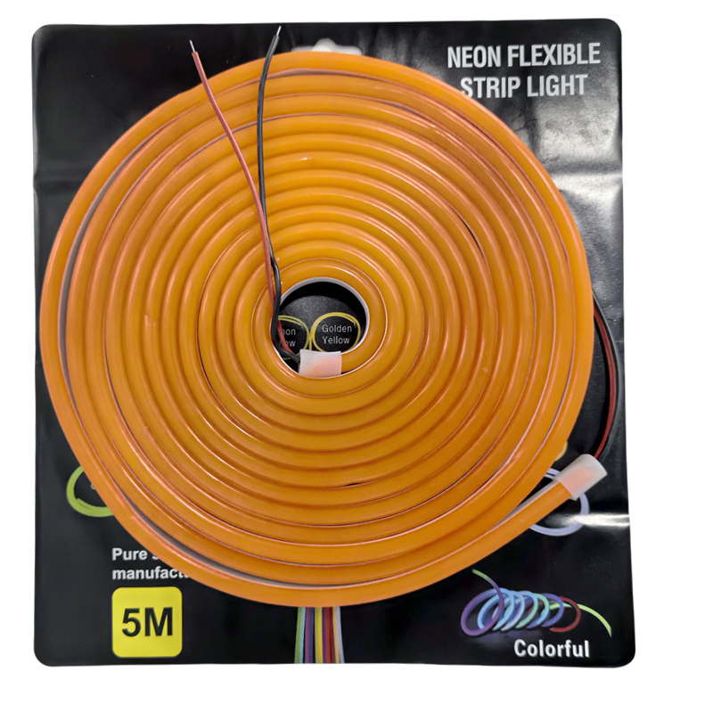 Neon şerit led 12v 8x16 mm 5 metre kesilebilir bağlantı aparatlı turuncu / LAAM438